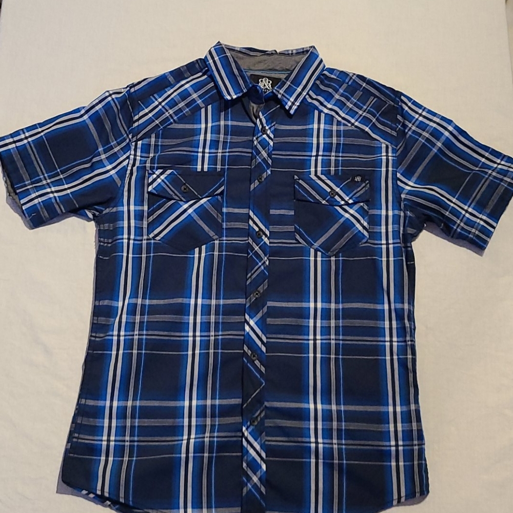 Rock & Republic Short Sleeve Button Down Plaid